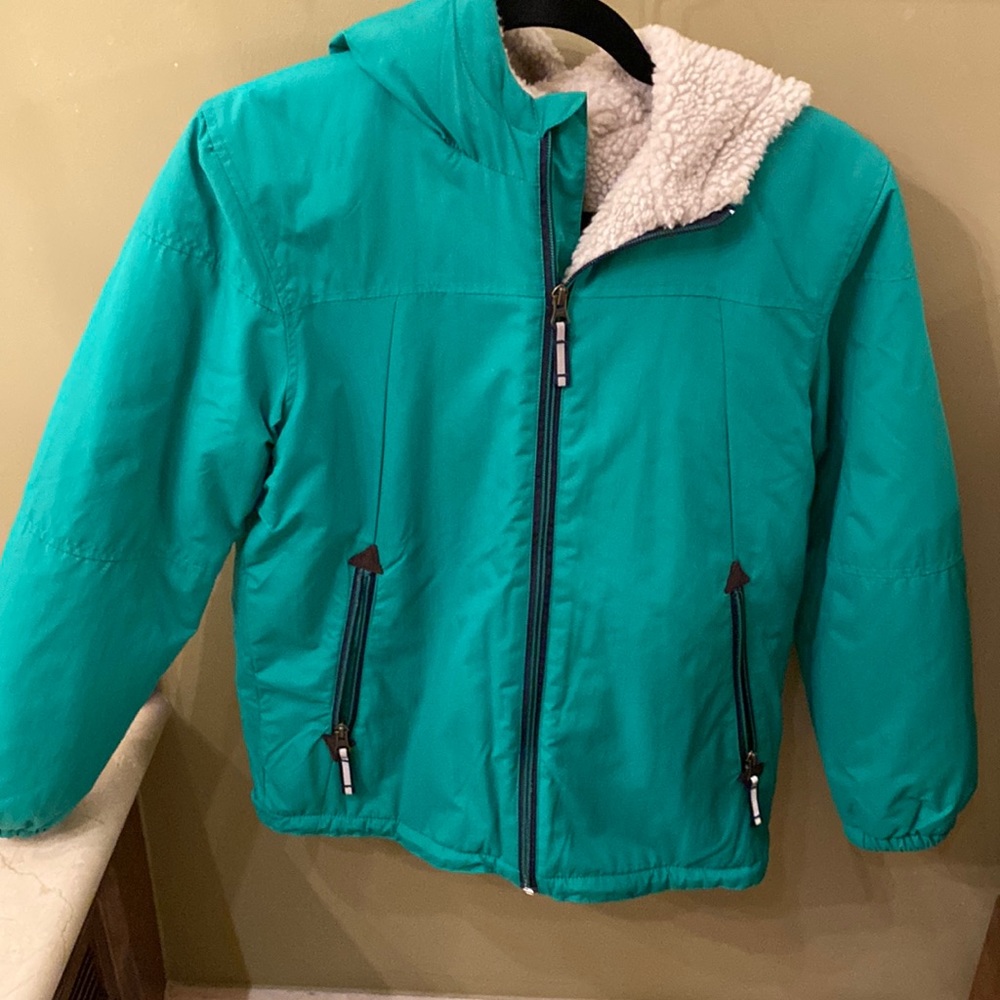 Mini Boden 11-12 yr Hooded Sherpa Raincoat